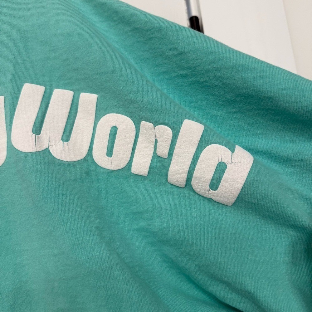 Walt Disney World Spirit Jersey Spell-Out Teal Blue Long Sleeve Adult XXL - Picture 9 of 13